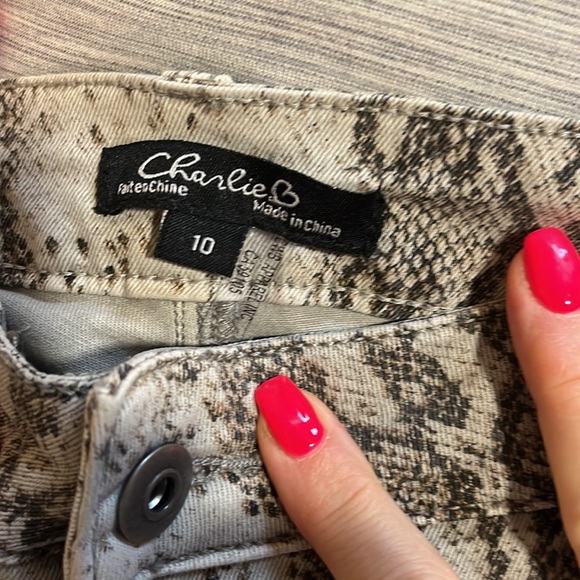 Charlie B Python jeans. Worn once. - Picture 5 of 5